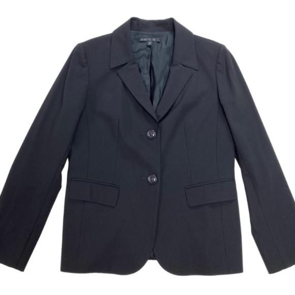 LAFAYETTE 148 New York Virgin Wool Blend Stretch Single Blazer in Black Size 10 - Picture 2 of 8